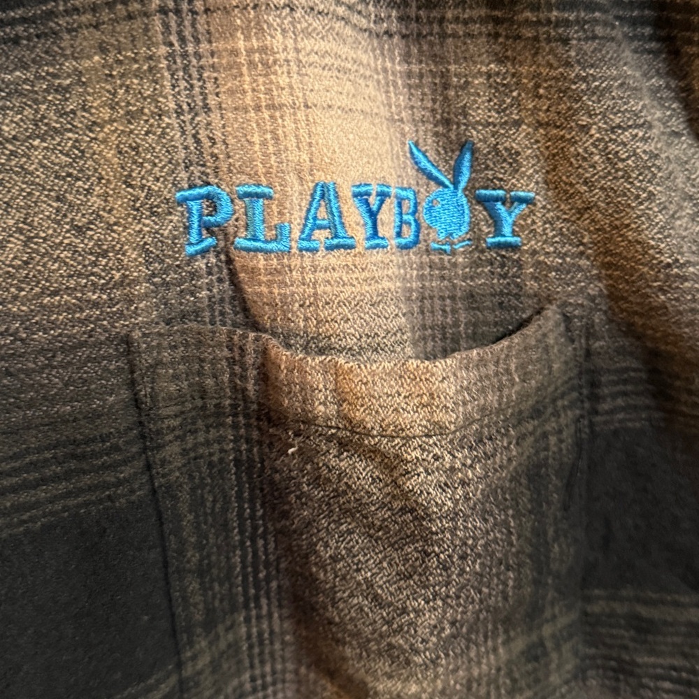 PLAYBOY Black and Gray Plaid Sleeveless Shirt - Picture 3 of 8